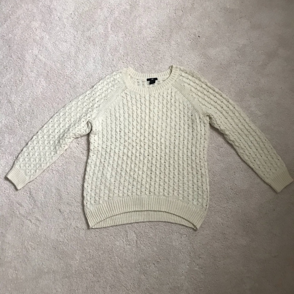 H&M White Knit Sweater